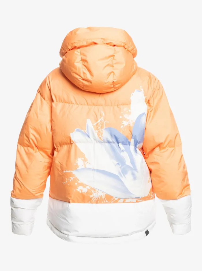 Roxy Snow Jackets Chloe Kim Puffy Technical Snow Jacket Mock Orange 8211 Women