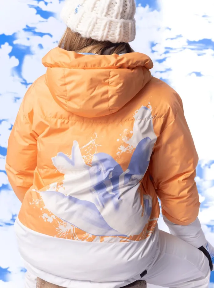 Roxy Snow Jackets Chloe Kim Puffy Technical Snow Jacket Mock Orange 8211 Women
