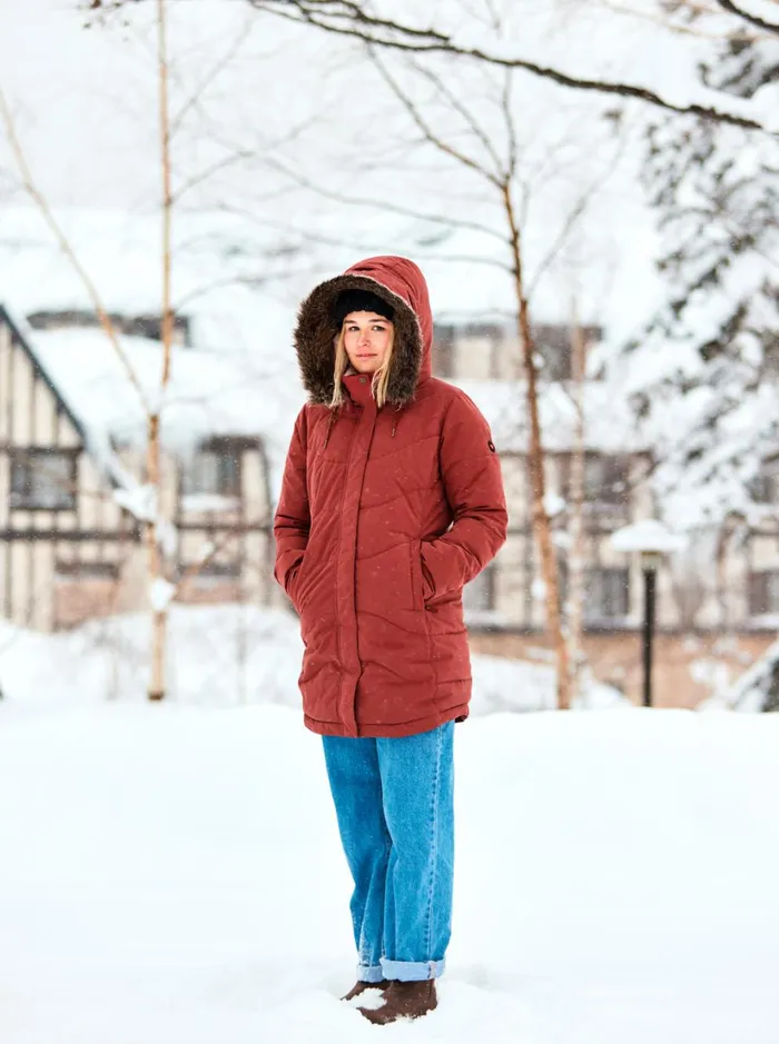 Roxy Snow Jackets Ellie Warmlink Winter Jacket With Heating Panel Smoked Paprika 8211 Women