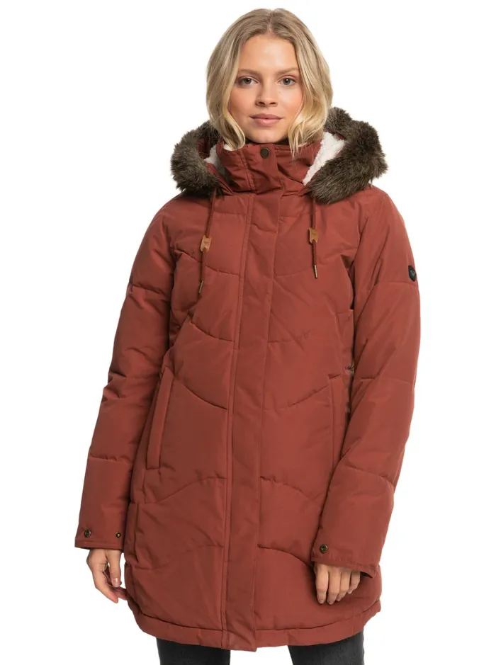 Roxy Snow Jackets Ellie Warmlink Winter Jacket With Heating Panel Smoked Paprika 8211 Women