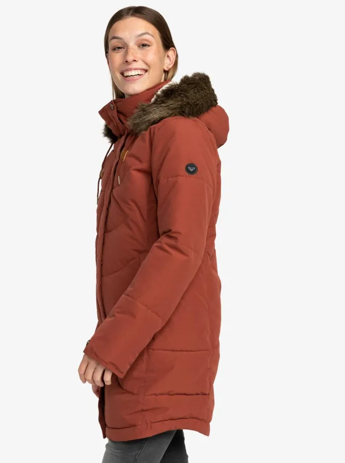 Roxy Snow Jackets Ellie Warmlink Winter Jacket With Heating Panel Smoked Paprika 8211 Women