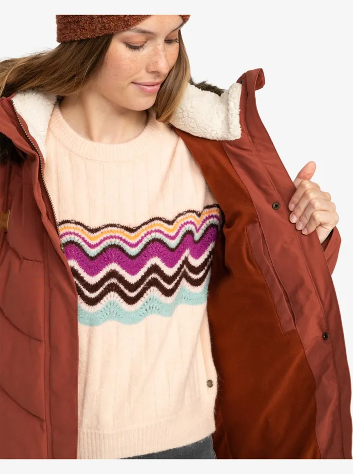 Roxy Snow Jackets Ellie Warmlink Winter Jacket With Heating Panel Smoked Paprika 8211 Women