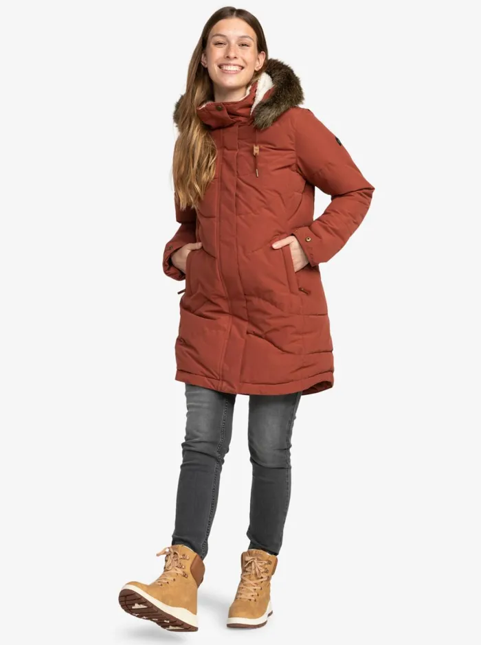 Roxy Snow Jackets Ellie Warmlink Winter Jacket With Heating Panel Smoked Paprika 8211 Women