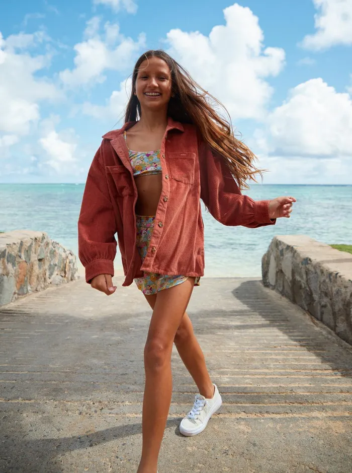 Roxy Tees and Tanks Girls039 416 Something Beautiful Solid Oversized Corduroy Shirt Cedar Wood 8211 Women Roxy Tees and Tanks Girls039 416 Something Beautiful Solid Oversized Corduroy Shirt Cedar Wood 8211 Women