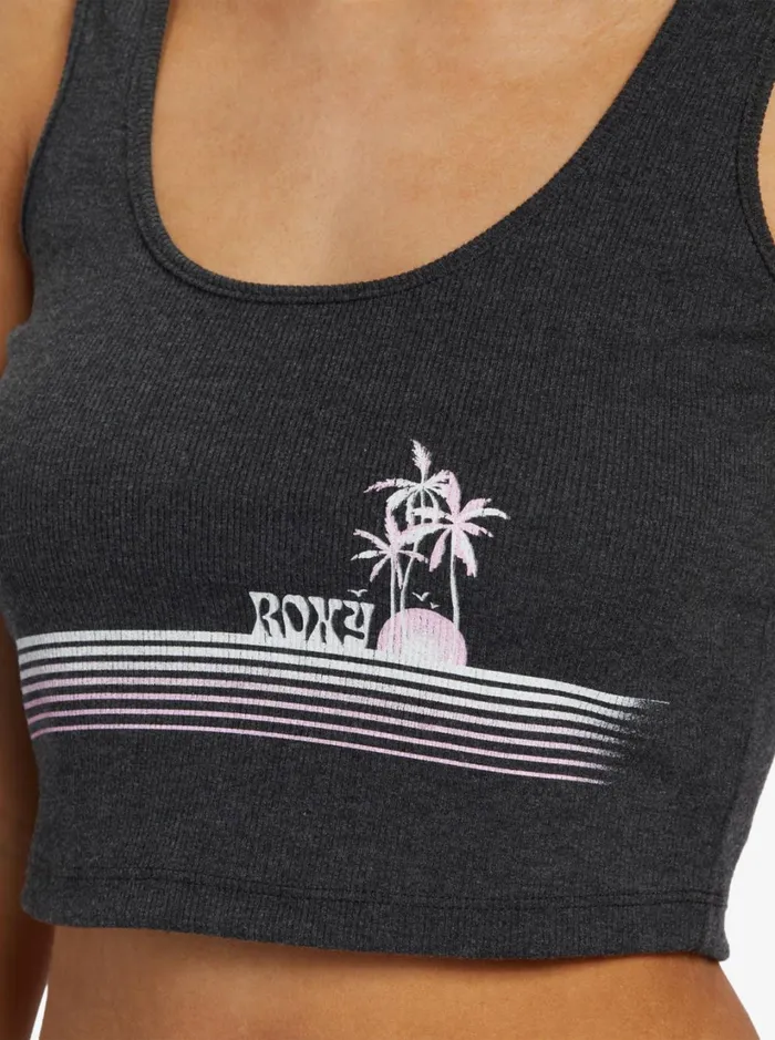 Roxy Tops Sunset Strip Dive In TShirt Anthracite 8211 Women