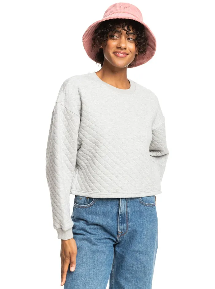 Roxy Tops Surf Break Quilted Lounge Top Heritage Heather 8211 Women