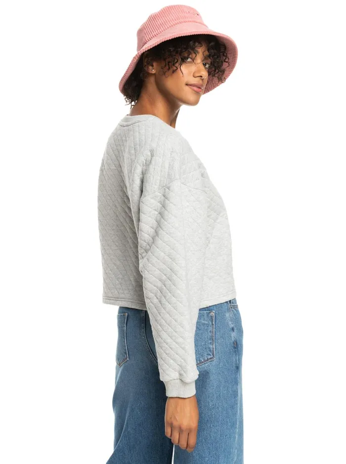 Roxy Tops Surf Break Quilted Lounge Top Heritage Heather 8211 Women
