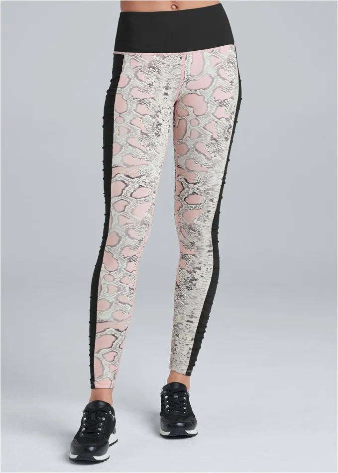 RUCHED WORKOUT LEGGING Pink Multi Women VENUS Leggings