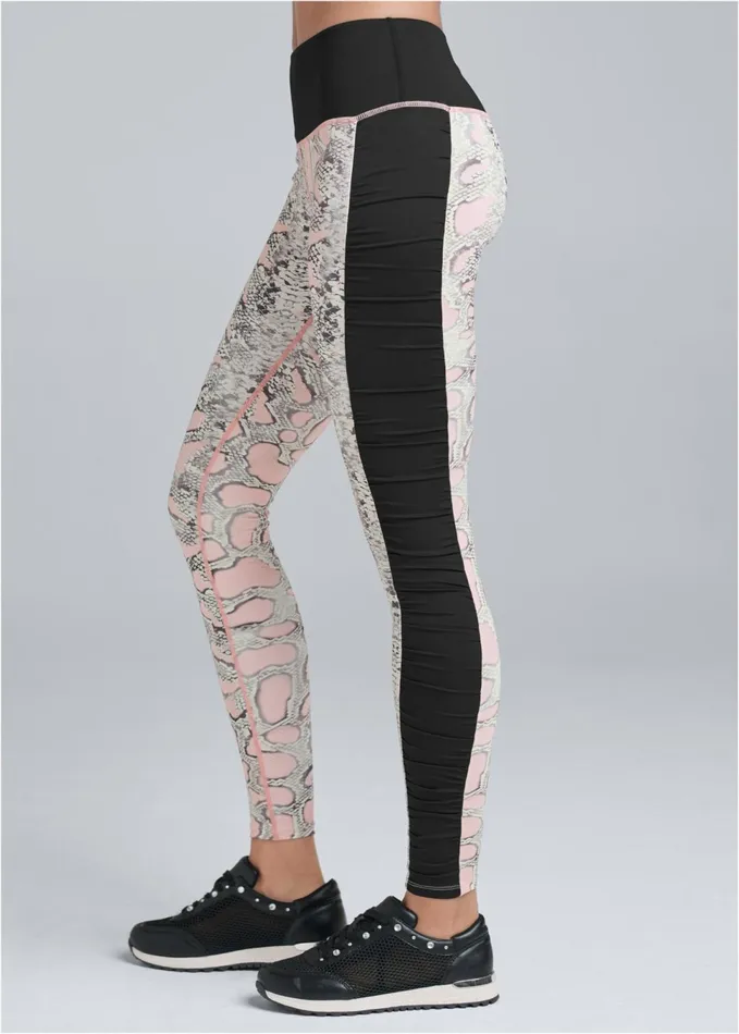 RUCHED WORKOUT LEGGING Pink Multi Women VENUS Leggings