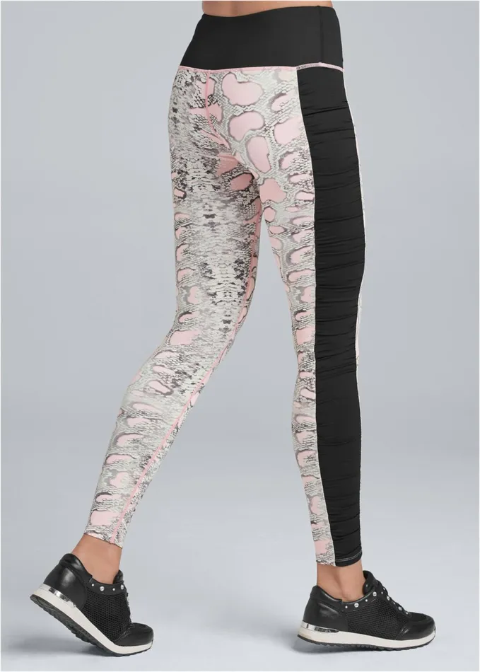 RUCHED WORKOUT LEGGING Pink Multi Women VENUS Leggings