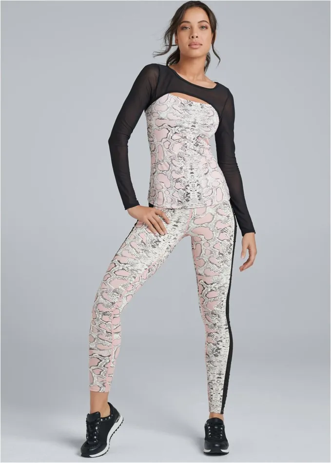 RUCHED WORKOUT LEGGING Pink Multi Women VENUS Leggings