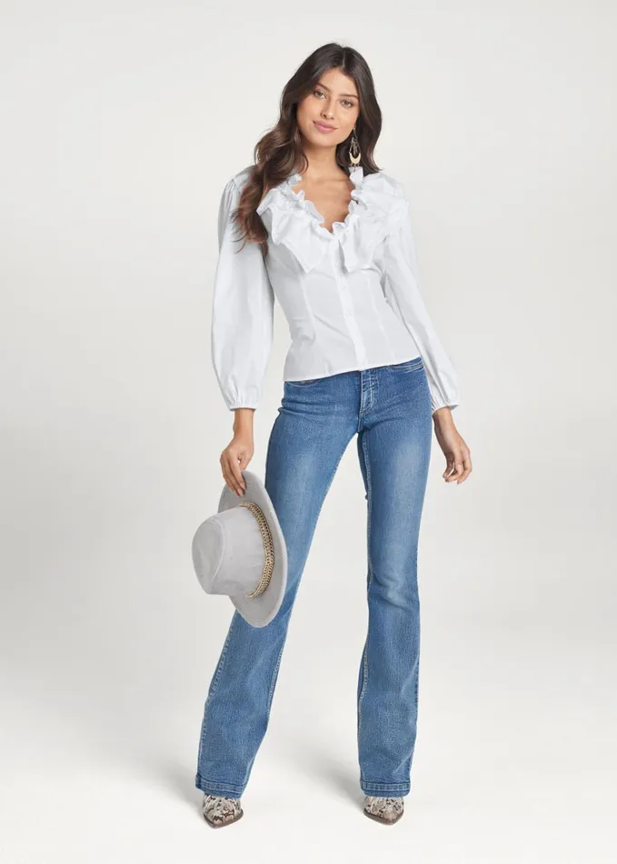 RUFFLE BLOUSE White Women VENUS Blouses