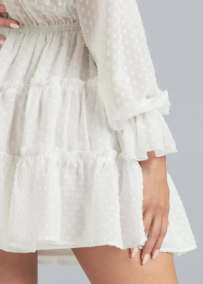RUFFLE MINI DRESS White Women VENUS Sundresses RUFFLE MINI DRESS White Women VENUS Sundresses
