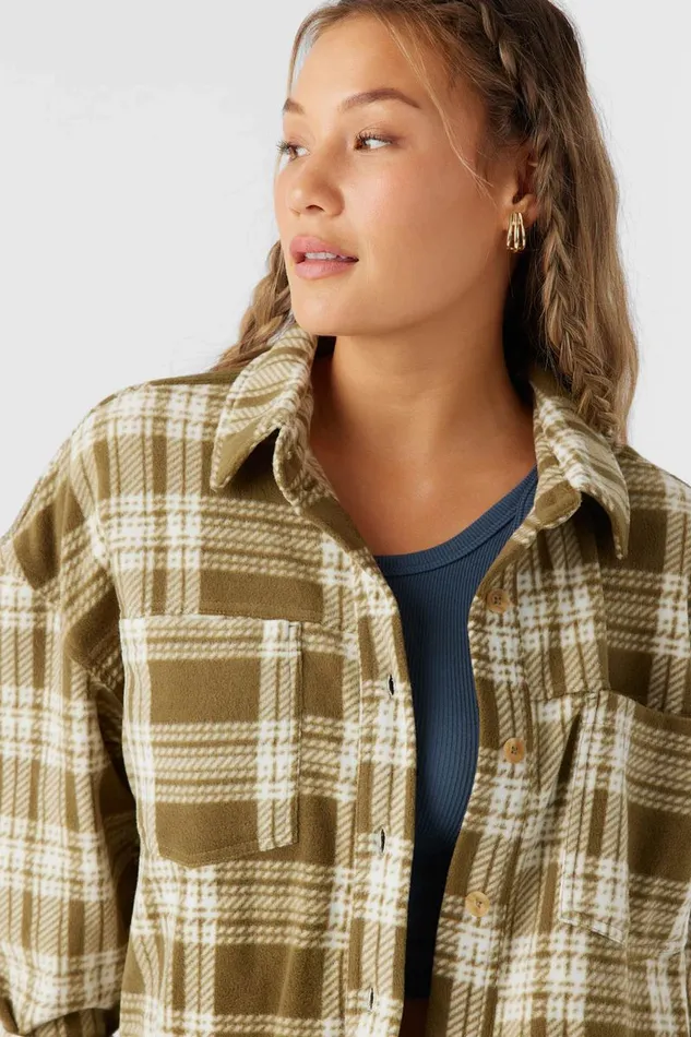 RUNE SUPERFLEECE OVERSIZED FIT SHACKET Military Olive Women O039NEILL Clothing