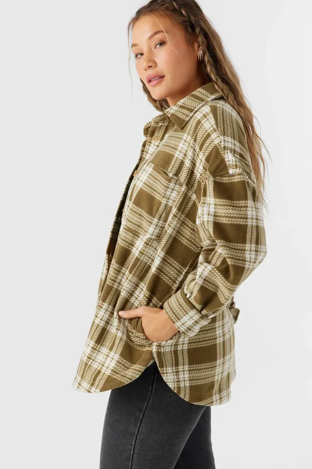 RUNE SUPERFLEECE OVERSIZED FIT SHACKET Military Olive Women O039NEILL Clothing