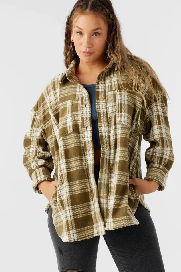 RUNE SUPERFLEECE OVERSIZED FIT SHACKET Military Olive Women O039NEILL Clothing