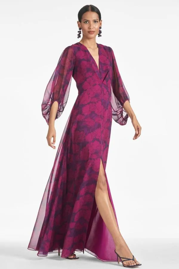 Sachin and Babi Jenny Gown 8211 Magenta Bloom Magenta Bloom Women Plus Sizes