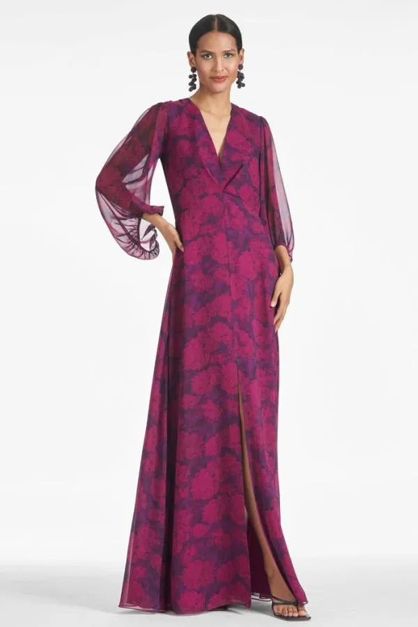 Sachin and Babi Jenny Gown 8211 Magenta Bloom Magenta Bloom Women Plus Sizes