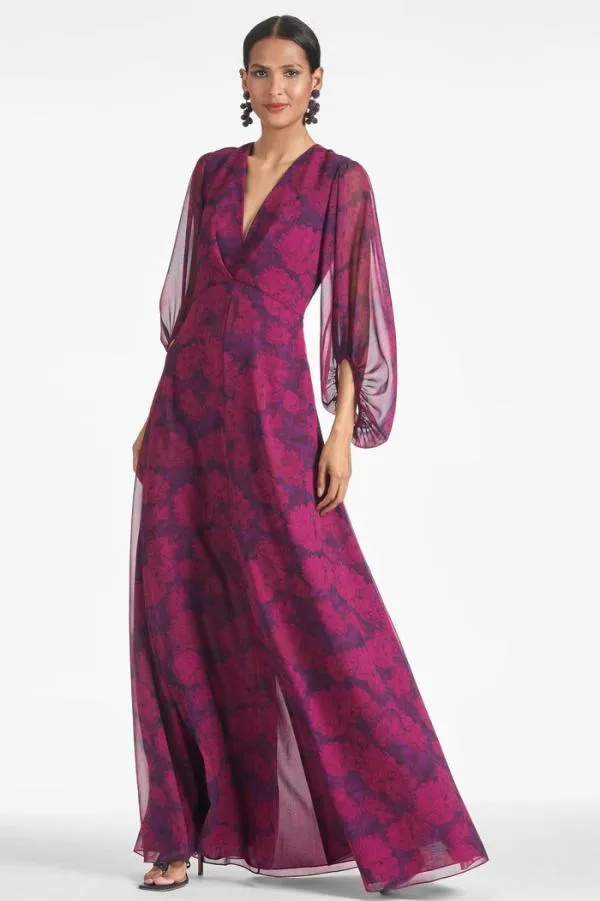 Sachin and Babi Jenny Gown 8211 Magenta Bloom Magenta Bloom Women Plus Sizes