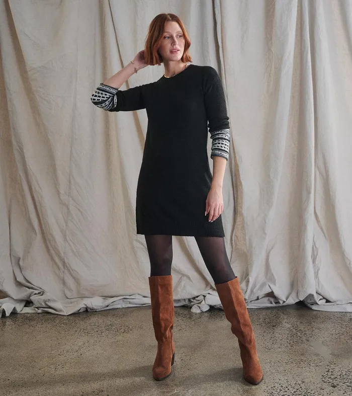 Sadie Sweater Dress 8211 Black Hatley