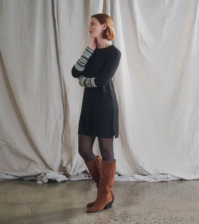 Sadie Sweater Dress 8211 Black Hatley
