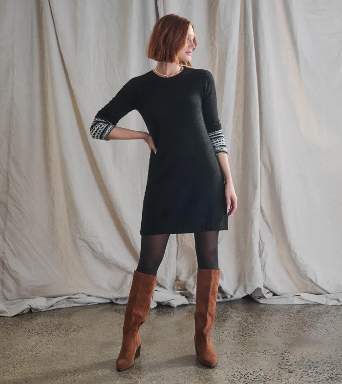 Sadie Sweater Dress 8211 Black Hatley