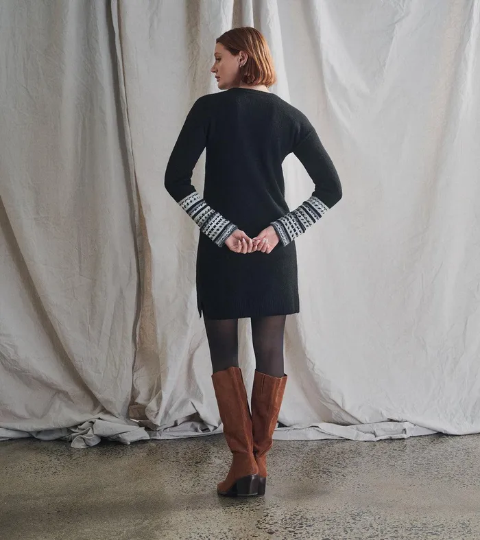 Sadie Sweater Dress 8211 Black Hatley