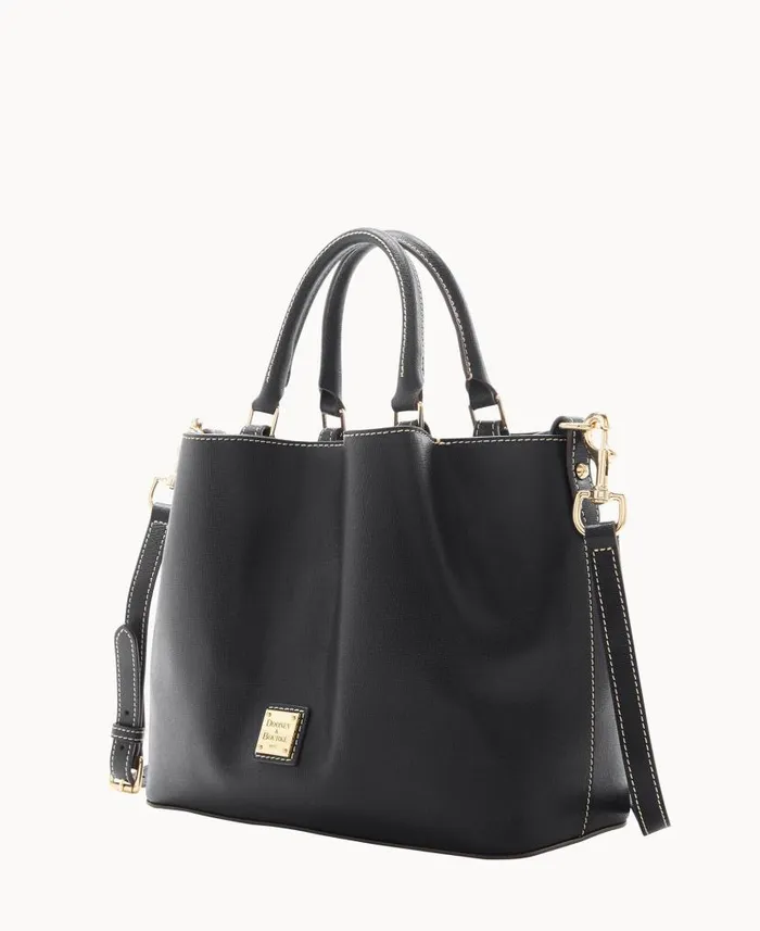 Saffiano Barlow Black Woman Dooney and Bourke Satchels