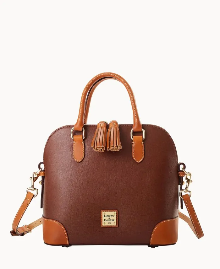 Saffiano Domed Satchel Amber Woman Dooney and Bourke Satchels