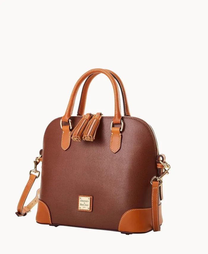 Saffiano Domed Satchel Amber Woman Dooney and Bourke Satchels