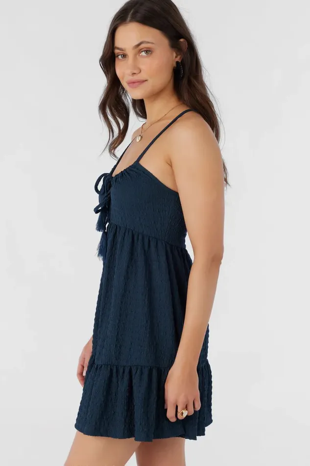 SAIGE TEXTURED KNIT SHORT DRESS Slate Women O039NEILL Clothing