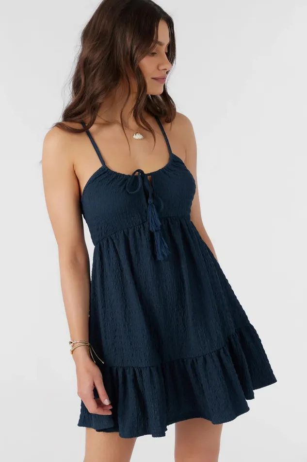 SAIGE TEXTURED KNIT SHORT DRESS Slate Women O039NEILL Clothing