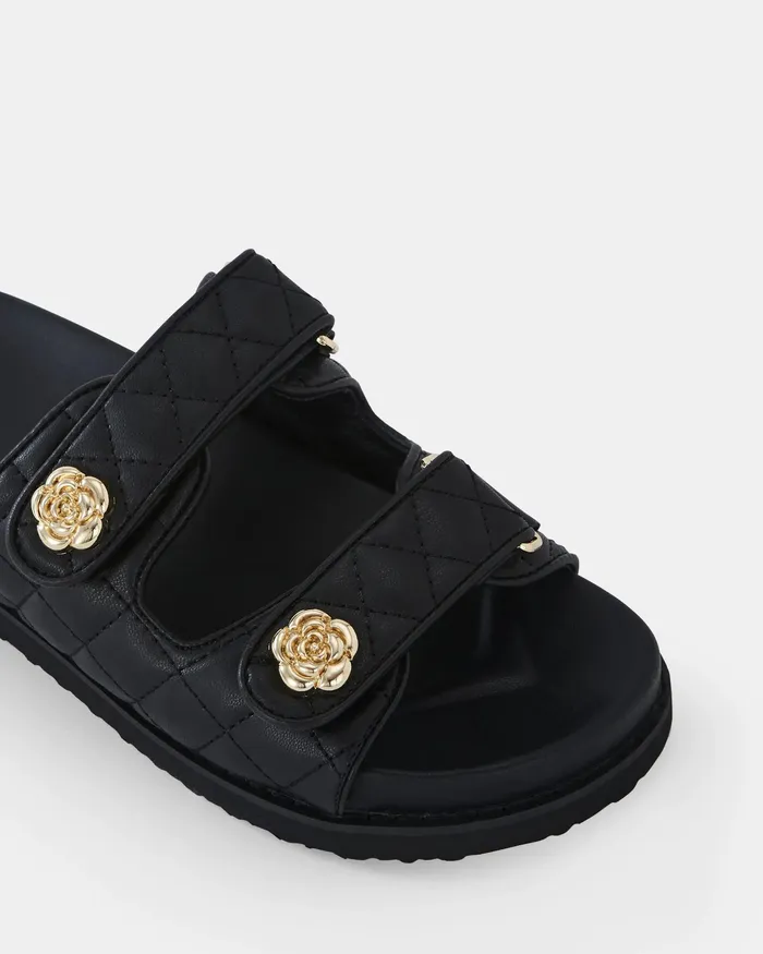 SAKURIA BLACK Sandals Flat Sandals NOVO Shoes Women