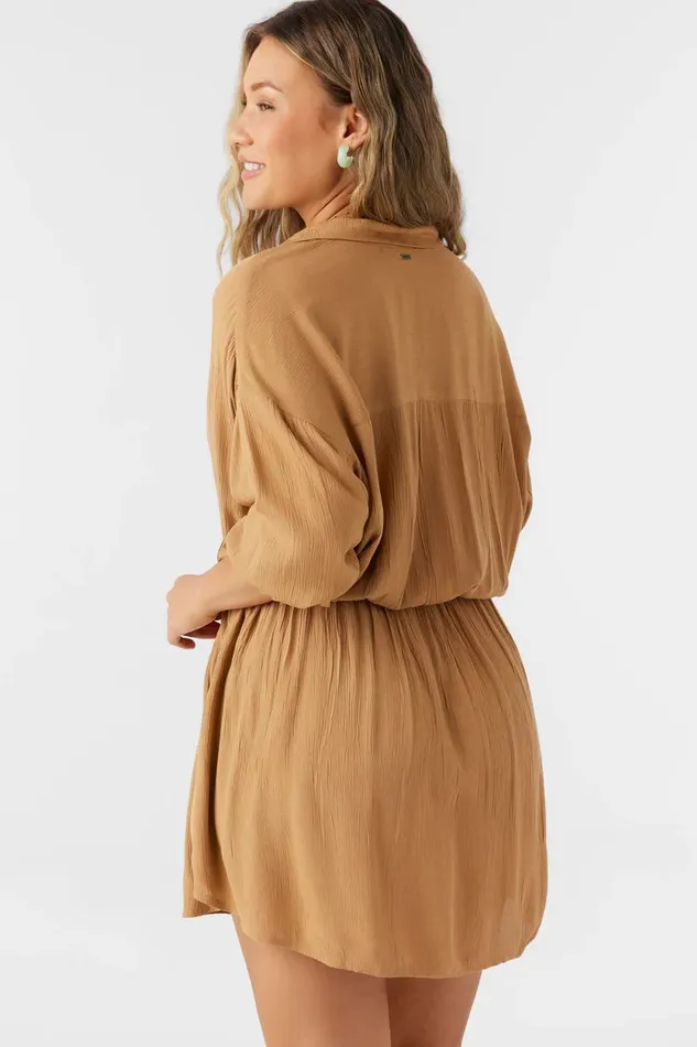SALTWATER SOLIDS CAMI DRESS Tobacc Brw Women O039NEILL Swim