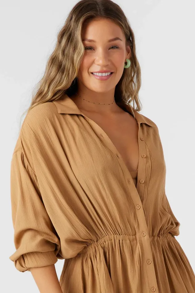 SALTWATER SOLIDS CAMI DRESS Tobacc Brw Women O039NEILL Swim
