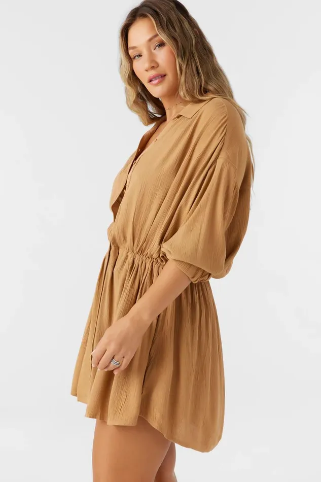 SALTWATER SOLIDS CAMI DRESS Tobacc Brw Women O039NEILL Swim