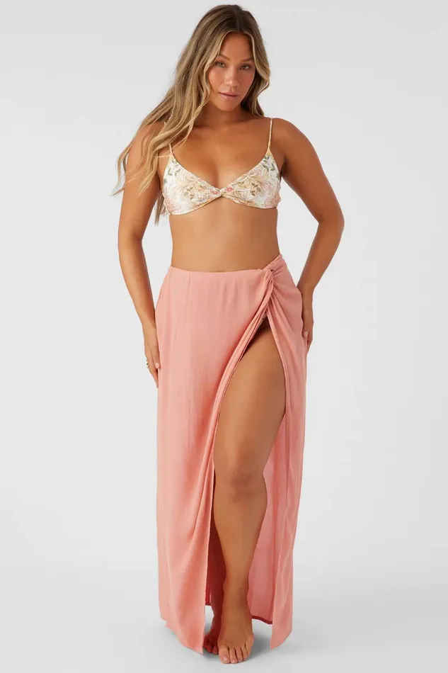 SALTWATER SOLIDS HANALEI MAXI SKIRT COVERUP Canyon Clay Women O039NEILL Swim