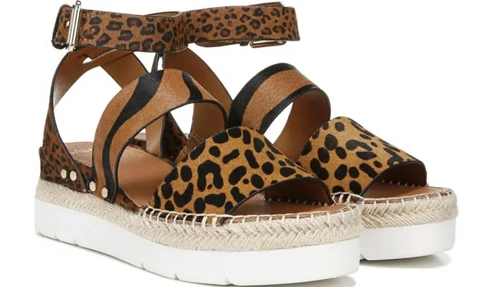 Sandals Women Franco Sarto Sarto Calvin Wedge Sandal Whiskey Calf Hair
