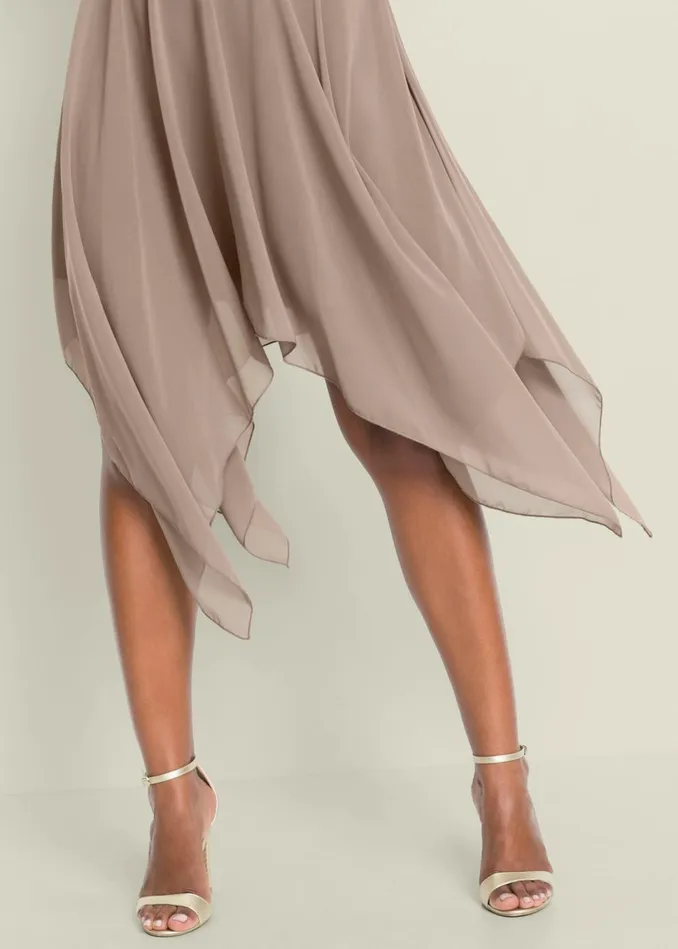 SEQUIN DETAIL PARTY DRESS Taupe Women VENUS Midi Dresses