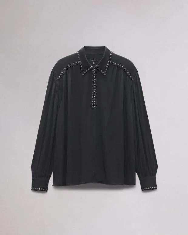 Shirts and Tops Women Rag and Bone Emmy Embellished Top Black