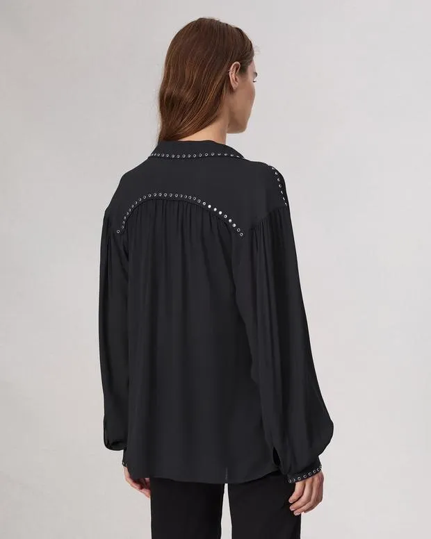 Shirts and Tops Women Rag and Bone Emmy Embellished Top Black