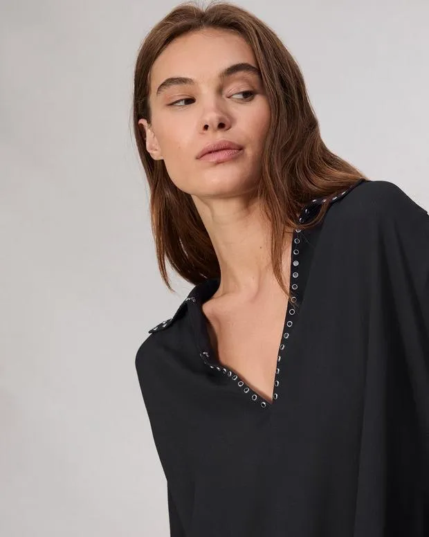 Shirts and Tops Women Rag and Bone Emmy Embellished Top Black