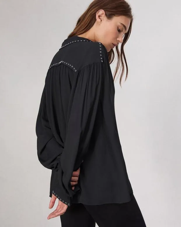Shirts and Tops Women Rag and Bone Emmy Embellished Top Black