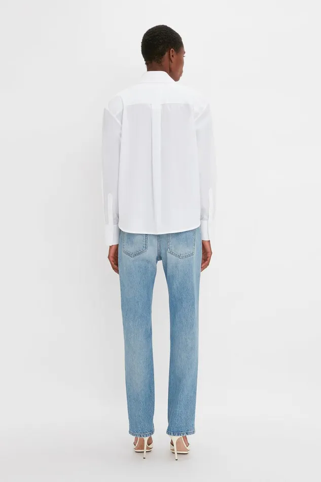 Shirts and Tops Women Victoria Beckham Cropped Long Sleeve Shirt In White