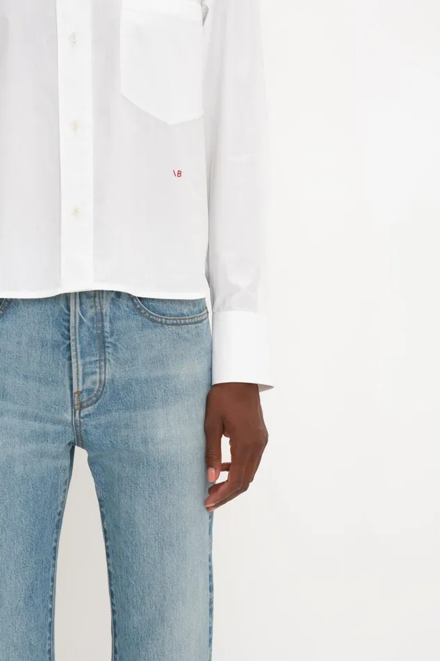 Shirts and Tops Women Victoria Beckham Cropped Long Sleeve Shirt In White