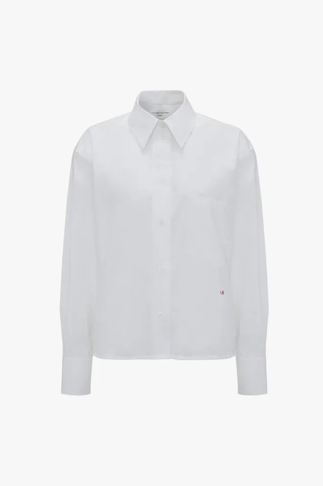 Shirts and Tops Women Victoria Beckham Cropped Long Sleeve Shirt In White