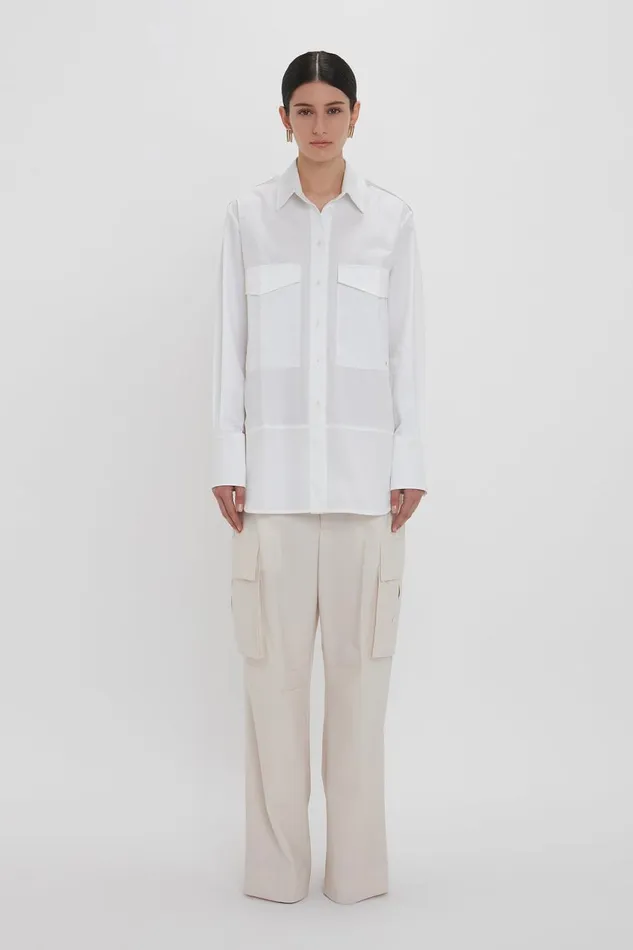 Shirts and Tops Women Victoria Beckham Oversized Pocket Shirt In White