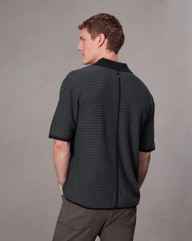 Shirts Men Rag and Bone Hayes Johnny Collar Polo Shark Blue
