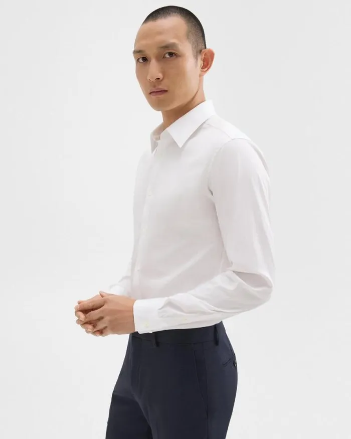 Shirts Men Theory Sylvain Shirt In Good Cotton White