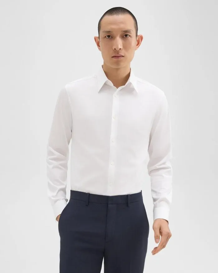 Shirts Men Theory Sylvain Shirt In Good Cotton White